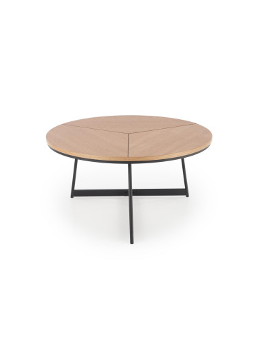 Okrągła ława BARADERO 45 cm dąb naturalny / czarny