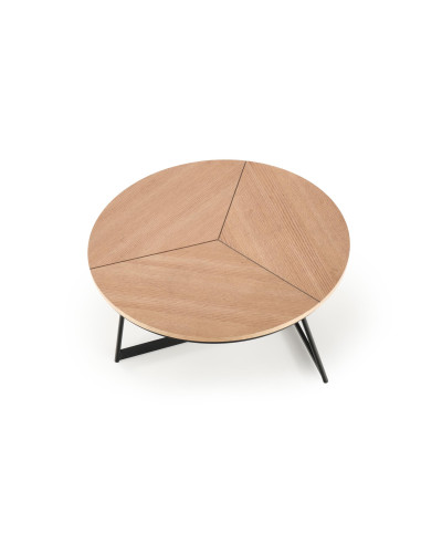 Okrągła ława BARADERO 45 cm dąb naturalny / czarny