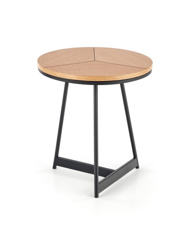 KARIDA S Okrągła Ława 80cm Dąb Naturalny/Czarny - Nowoczesna i Praktyczna