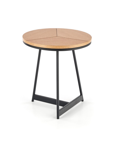 KARIDA S Okrągła Ława 80cm Dąb Naturalny/Czarny - Nowoczesna i Praktyczna