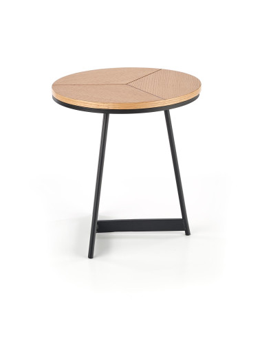 KARIDA S Okrągła Ława 80cm Dąb Naturalny/Czarny - Nowoczesna i Praktyczna