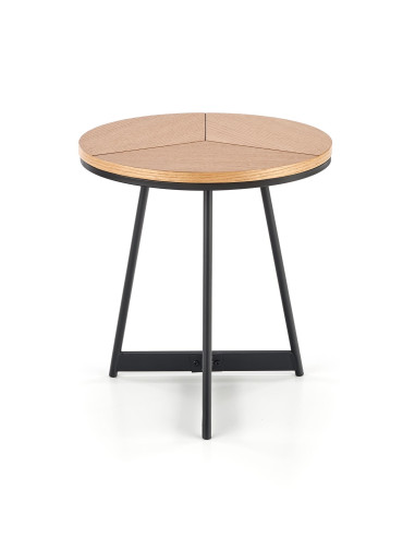 KARIDA S Okrągła Ława 80cm Dąb Naturalny/Czarny - Nowoczesna i Praktyczna