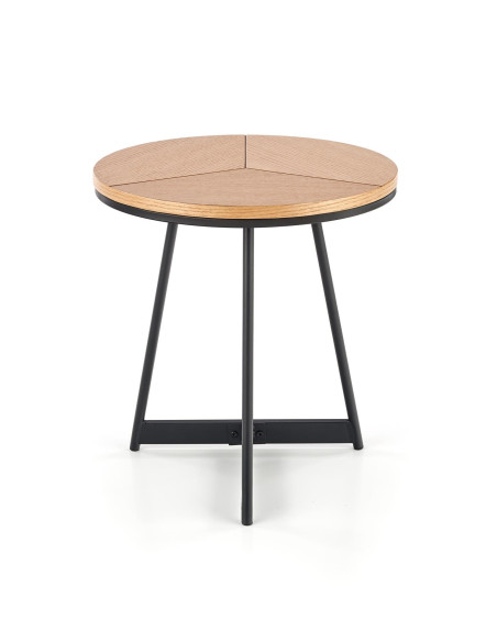 KARIDA S Okrągła Ława 80cm Dąb Naturalny/Czarny - Nowoczesna i Praktyczna