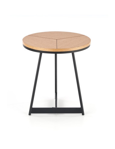 KARIDA S Okrągła Ława 80cm Dąb Naturalny/Czarny - Nowoczesna i Praktyczna