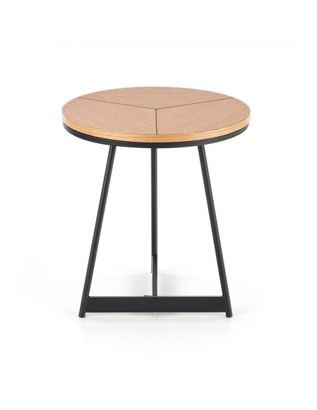 KARIDA S Okrągła Ława 80cm Dąb Naturalny/Czarny - Nowoczesna i Praktyczna