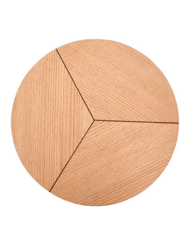 KARIDA S Okrągła Ława 80cm Dąb Naturalny/Czarny - Nowoczesna i Praktyczna