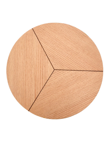 KARIDA S Okrągła Ława 80cm Dąb Naturalny/Czarny - Nowoczesna i Praktyczna