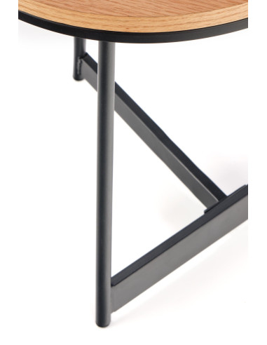 KARIDA S Okrągła Ława 80cm Dąb Naturalny/Czarny - Nowoczesna i Praktyczna