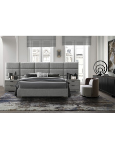 LEVANTER Łóżko Dwuosobowe z Zagłówkiem 160x200 cm Popiel - Komfort i Styl