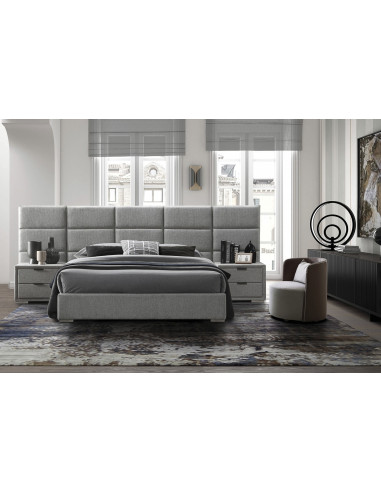 LEVANTER Łóżko Dwuosobowe z Zagłówkiem 160x200 cm Popiel - Komfort i Styl