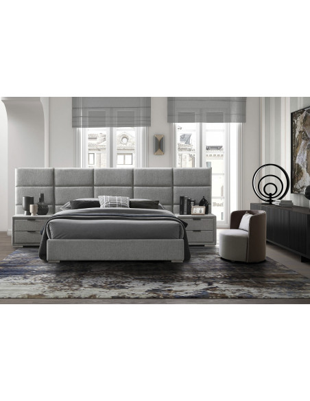 LEVANTER Łóżko Dwuosobowe z Zagłówkiem 160x200 cm Popiel - Komfort i Styl