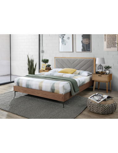 MARGARITA Łóżko z Zagłówkiem 160x200 cm Popiel - Nowoczesność i Elegancja