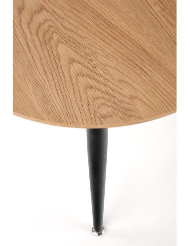 Zestaw 2 ław okrągłych PATRICK dąb złoty/czarny