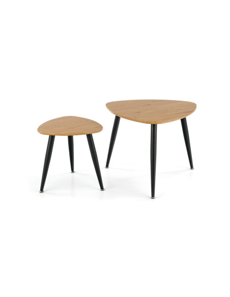 NICEA Zestaw 2 Ław Dąb Złoty/Czarny - Funkcjonalność i Elegancja