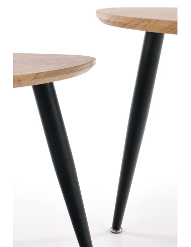 NICEA Zestaw 2 Ław Dąb Złoty/Czarny - Funkcjonalność i Elegancja