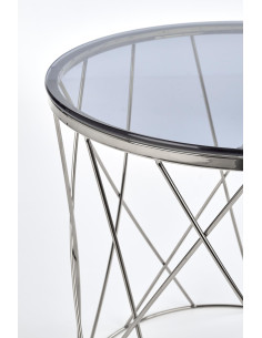 SELENA Szklana Okrągła Ława Stelaż Chrom Połysk Fi55cm - Elegancja i Blask 2