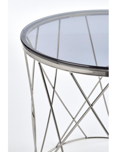 SELENA Szklana Okrągła Ława Stelaż Chrom Połysk Fi55cm - Elegancja i Blask