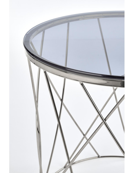 SELENA Szklana Okrągła Ława Stelaż Chrom Połysk Fi55cm - Elegancja i Blask
