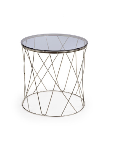 SELENA Szklana Okrągła Ława Stelaż Chrom Połysk Fi55cm - Elegancja i Blask