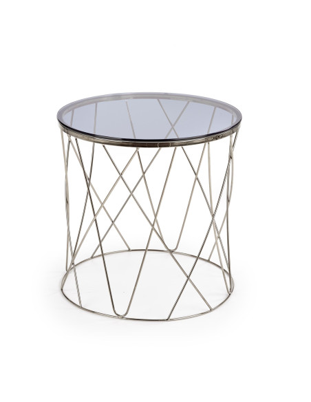 SELENA Szklana Okrągła Ława Stelaż Chrom Połysk Fi55cm - Elegancja i Blask