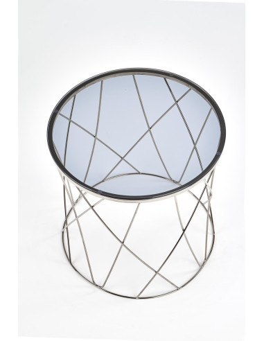 SELENA Szklana Okrągła Ława Stelaż Chrom Połysk Fi55cm - Elegancja i Blask