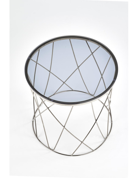 SELENA Szklana Okrągła Ława Stelaż Chrom Połysk Fi55cm - Elegancja i Blask