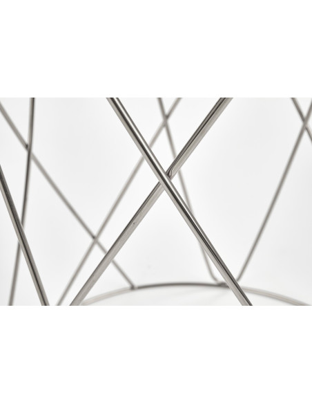 SELENA Szklana Okrągła Ława Stelaż Chrom Połysk Fi55cm - Elegancja i Blask