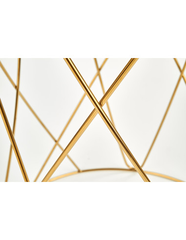 SELENA Szklana Okrągła Ława Stelaż Złoty Połysk Fi55cm - Luksus i Styl