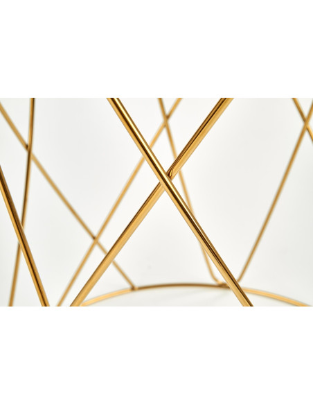 SELENA Szklana Okrągła Ława Stelaż Złoty Połysk Fi55cm - Luksus i Styl