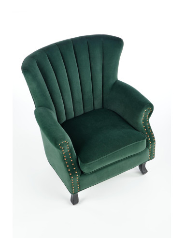 TITAN Fotel Wypoczynkowy Uszak Ciemno Zielony - Głębia Koloru i Komfort