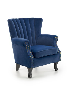 TITAN Fotel Wypoczynkowy Uszak Granatowy - Elegancja i Głębia