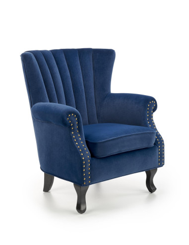 TITAN Fotel Wypoczynkowy Uszak Granatowy - Elegancja i Głębia