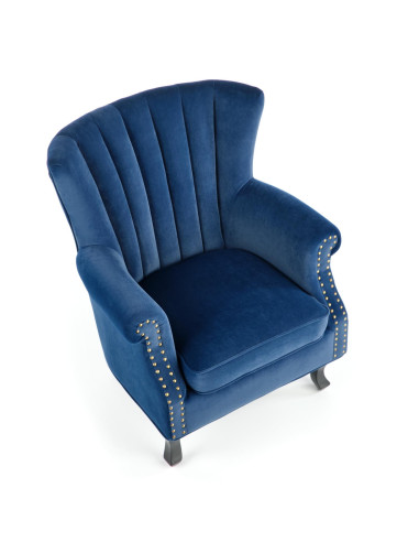 TITAN Fotel Wypoczynkowy Uszak Granatowy - Elegancja i Głębia