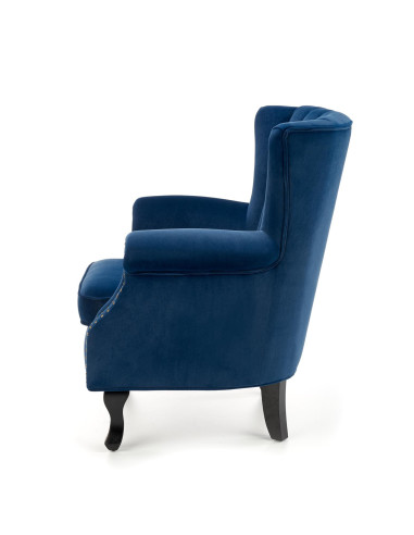 TITAN Fotel Wypoczynkowy Uszak Granatowy - Elegancja i Głębia