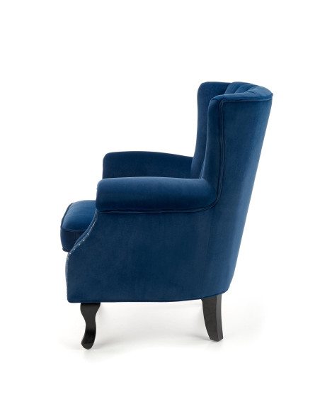 TITAN Fotel Wypoczynkowy Uszak Granatowy - Elegancja i Głębia