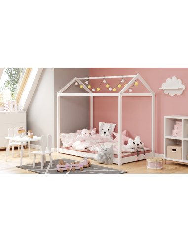 Drewniane łóżko dziecięce ABISO 80x160 białe