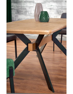 BACARDI Stół Rozkładany Loftowy 160-220 cm Dąb Naturalny/Czarny 2