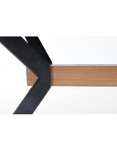 BACARDI Stół Rozkładany Loftowy 160-220 cm Dąb Naturalny/Czarny