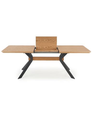 BACARDI Stół Rozkładany Loftowy 160-220 cm Dąb Naturalny/Czarny