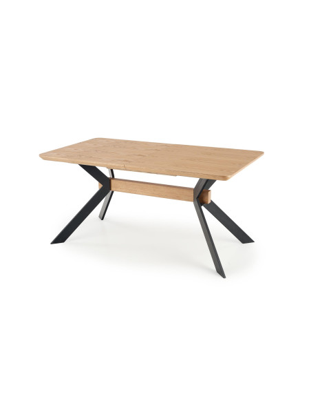 BACARDI Stół Rozkładany Loftowy 160-220 cm Dąb Naturalny/Czarny