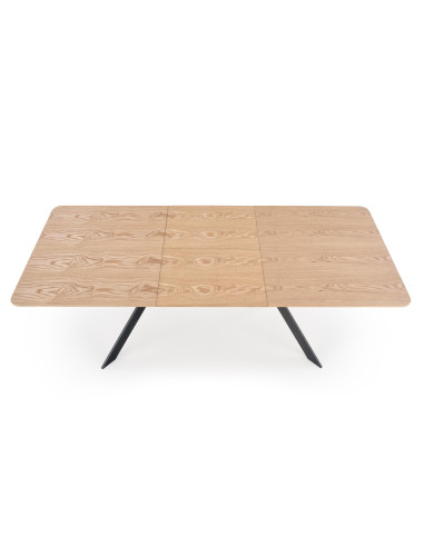 BACARDI Stół Rozkładany Loftowy 160-220 cm Dąb Naturalny/Czarny