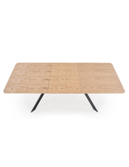 BACARDI Stół Rozkładany Loftowy 160-220 cm Dąb Naturalny/Czarny