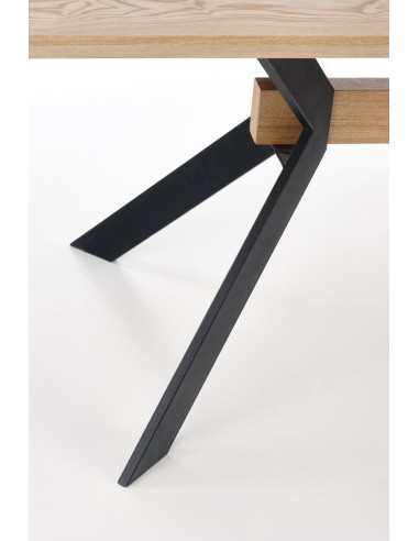 BACARDI Stół Rozkładany Loftowy 160-220 cm Dąb Naturalny/Czarny