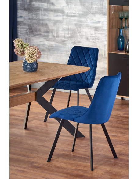 BACARDI Stół Rozkładany Loftowy 160-220 cm Dąb Naturalny/Czarny