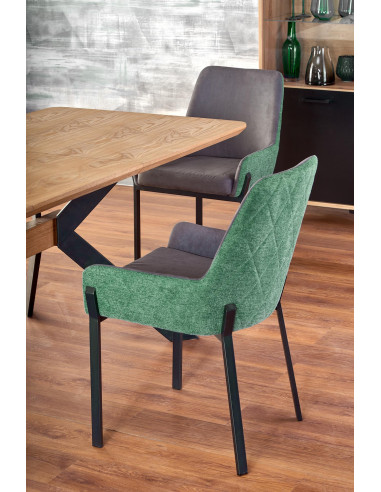 BACARDI Stół Rozkładany Loftowy 160-220 cm Dąb Naturalny/Czarny