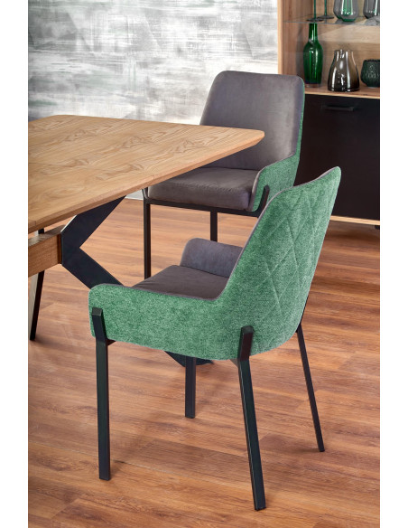 BACARDI Stół Rozkładany Loftowy 160-220 cm Dąb Naturalny/Czarny