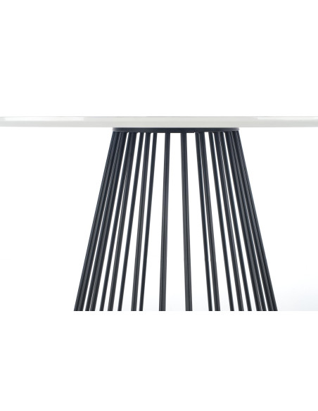 BRODWAY Okrągły Stół 110cm Biały Marmur/Noga Czarna- Klasyka i Użyteczność