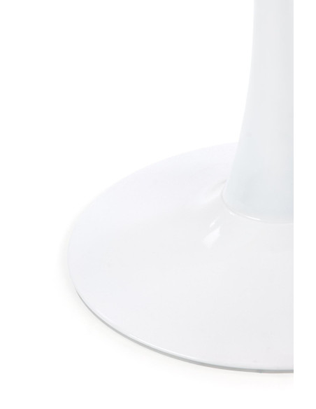 DENVER Okrągły Stół fi80cm Biały Marmur/Biała Podstawa