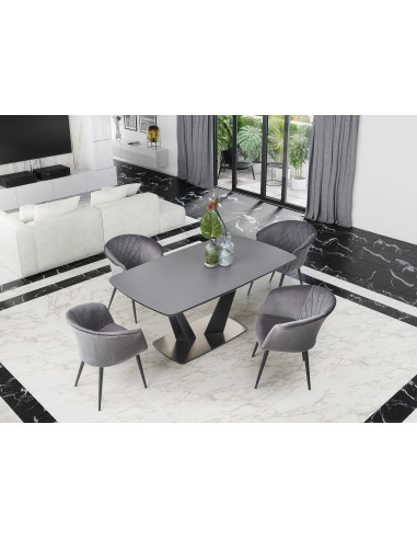 FANGOR Stół Rozkładany Popiel 160-220cm Podstawa V - Nowoczesność