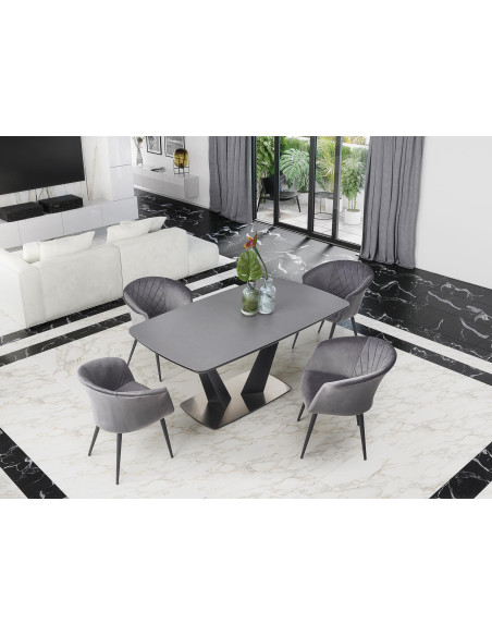 FANGOR Stół Rozkładany Popiel 160-220cm Podstawa V - Nowoczesność